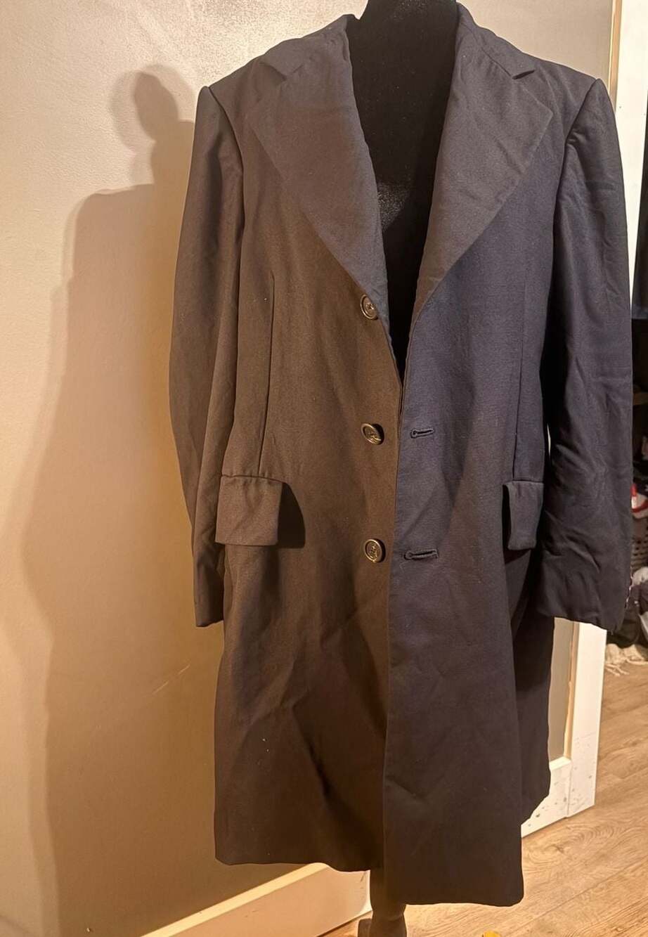Vintage Christian Dior Paris Long Wool Overcoat Tailored by Hart Schaffner & Mar